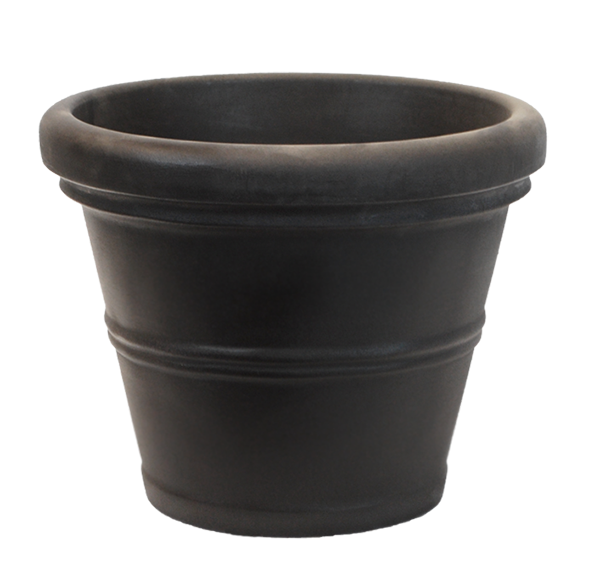 13.5 Inch Rolled Rim Planter Espresso - 1 per case - Decorative Planters